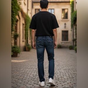 True Religion Jean Men 31x32 GENO Flat Big T